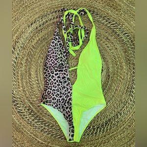 Sexy one piece swimsuit extra long ties